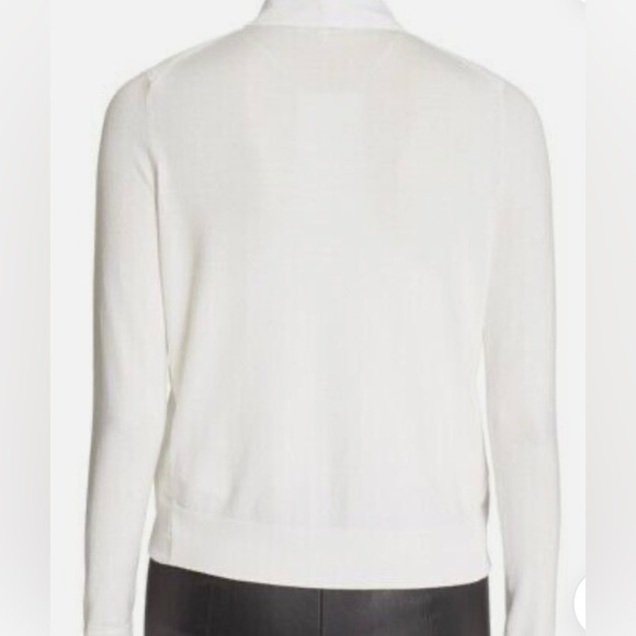 Ted Baker | London Mixed-Media Open-Front Cardigan Size 0 White - Picture 2 of 7